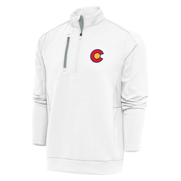 Men's Antigua White Colorado Avalanche Special Edition 2.0 Generation Quarter-Zip Pullover Top