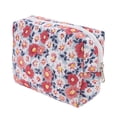 thumbnail image 1 of 1 Pc Bolsa de Cosméticos Octagonal de Flores para Mujeres para Vacaciones y Viajes de Negocios de Poliéster Azul, Rojo, 1 of 3