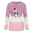 thumbnail image 3 of Pntutb Mujeres Moda O-cuello Navidad Mangas largas tops Blusa Gradiente Sudadera Pntutb Pntutb-2386, 3 of 7