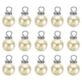 thumbnail image 1 of Unique Bargains Pendentifs Perles Factices 14 mm, Lot de 100 Perles Rondes Imitation Perle avec Strass, Beige Argenté, 1 of 6