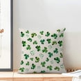 thumbnail image 3 of Watercolor Shamrock Lucky Clover Throw Pillow Covers 18x18 Inch Set of 2, St Patricks Day Pillow Covers Farmhouse Linen Shamrock Green Cushion Case Decoration for Sofa Couch Indoor Outdoor, 3 of 6
