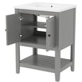 thumbnail image 4 of 24" Grey Modern Bathroom Vanity with Elegant Ceramic Sink and Easy Assembly for Bathroom, 4 of 7
