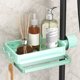 thumbnail image 5 of Kitchen Sink Storage Rack Organizer | Space Saving Dishwashing Sponge Soap Holder with Drainage | Towel Cloth Hanging Shelf - Plastic - White Green | 23x12x4.5cm | 1 Piece, 5 of 6