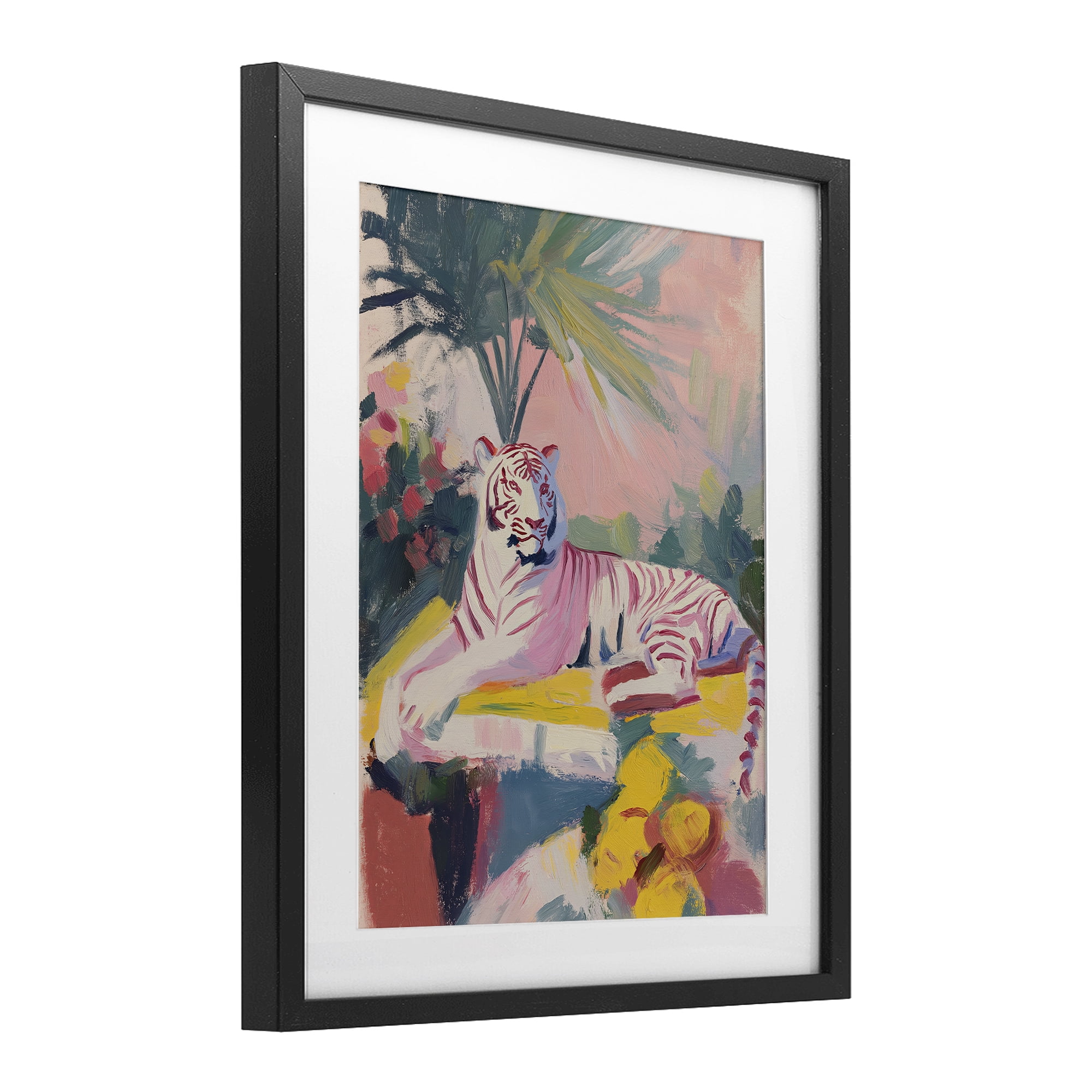 Stupell Industries In The Quiet Shade Tiger Black Framed Print Under Glass, design by Svetlana Aleynikova