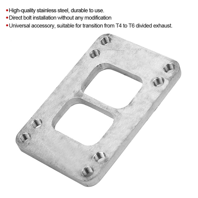 Brida De Acero Inoxidable, Adaptador De Brida De Colector Turbo T6 A T4, Escape Dividido, 8 Orificios