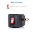 thumbnail image 2 of Cable Matters 3-Pack 2 Prong Outlet with ON Off Switch, Single 2 Prong Outlet Switch/Plug Switch in Black, 2 of 7