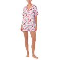 thumbnail image 3 of Pijama Yiulangde de seda con forma de corazón para mujer, satén, 2 piezas, rosa, 3 of 5
