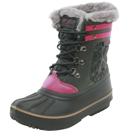 London Fog Little Girl's Chiswick Grey Water Resistant Snow Boots Shoes Sz: