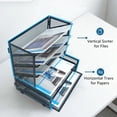 thumbnail image 4 of Organizador de escritorio SETTFRFE de metal con 5 niveles, bandeja para papeles, negro, 4 of 8