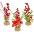 thumbnail image 1 of Yhmxh Décorations de Table Mini Sapin de Noël, Petits Arbres Artificiels de 11,8 Pouces avec Baies Rouges, Pomme de Pin, Centre de Table, Ornements de Table Sapin de Noël pour Maison, Bureau, Pièce, Décorations des Fêtes, 1 of 7