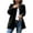Black, variant on BangWanChi Womens Jackets Trendy Women's Winter New Casual Solid Color Woolen Coat With Lapel Pockets Bow Tie Jacket Long Sleeved Coat Top