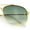 Gold - Green, variant on Mens Classic Double Bridge Rectangular Metal Rim Mobster Sunglasses Gold - Green