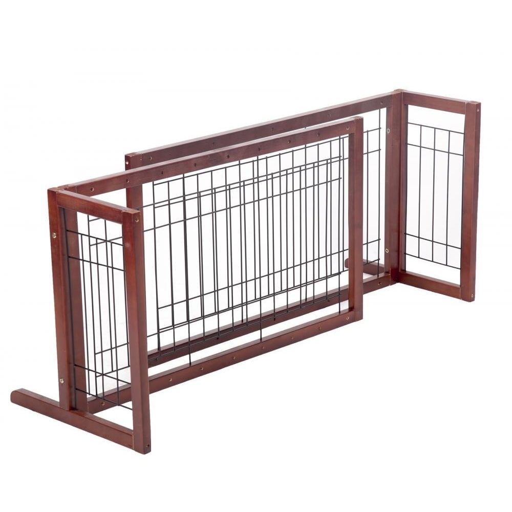 Indoor Pet Fence Fir Wooden Dog Gate Double Door Petsafe Medium