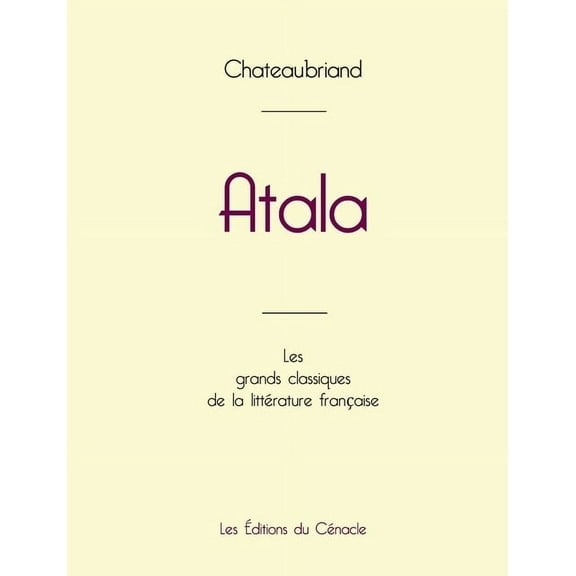 Atala de Chateaubriand (édition grand format) (Paperback)