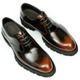 thumbnail image 3 of Santimon Brown Oxford Shoes for Men Classic Lace up Casual Shoes Timeless Dress Shoes for Wedding Gatherings US 7, 3 of 8