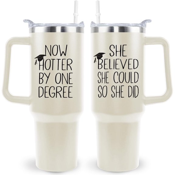 She Believed She Could So She Mastered It Masters Graduation Gifts for Her Him Masters Degree Tumbler Coffee Mug 40oz with Handle and Straw