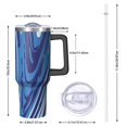 thumbnail image 2 of 40oz Tumbler with Handle and Straw, Vacuum Insulated Stainless Steel Travel Mug, Fits Car Cup Holder, Liquid & Marble Print, 2 of 6