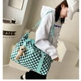 thumbnail image 5 of Green Checkered Luggage Bag Plaid Gym Sport Bags For Travel Duffel Tote Overnight Weekend Purse, 5 of 9
