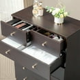 thumbnail image 3 of Spaco Modern Simple 6-Layer 7-Drawer Dresser, Drawer Cabinet with Gold Handle, Brown, 3 of 14