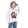 thumbnail image 3 of Asgosdo Girls Pullover Hoodie Colorful Paw Print Ribbed Cuffs Long Sleeve Sweatshirt for 1‑10 Years Old, 3 of 6