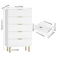 thumbnail image 3 of Huisuilinss Fluted 5 Drawers Dresser For Bedroom,Modern Chest Of Drawers,Wood Drawer Organizer,Tall Dresser With Wide Drawers For Living Room Closet Hallway Entryway, 3 of 7