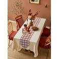 thumbnail image 4 of Table Runner Dresser Scarves Christmas Retro Line Tartan Lattice Cotton Linen Burlap Table Cover Minimalist Red Green Plaid Table Runners for Family Kitchen Dining Holiday Party Banquet Decor, 4 of 5