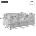 thumbnail image 2 of 85.4" Gray Cloud Sectional Couch, Modern Modular U-Shaped Sofa with Movable Ottoman, L-Shaped Sofa Bed, 2 USB Ports and Phone Holder for Living Room, 2 of 19