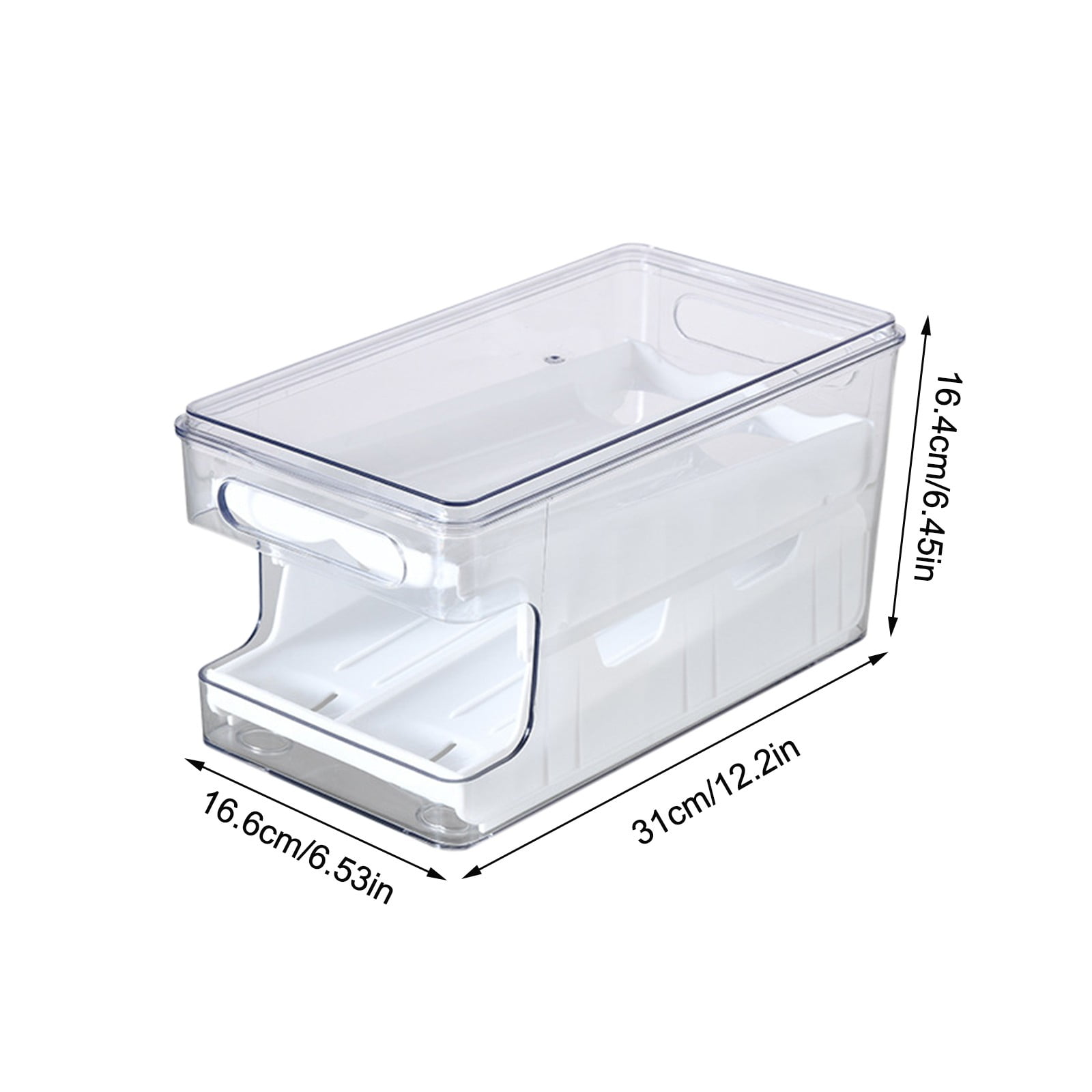 Refrigerator Egg Rack Double Layer Slide Egg Organizer, Stackable Egg Dispenser Shockproof Rolling Egg Tray Egg Storage With Lid For Fridge.