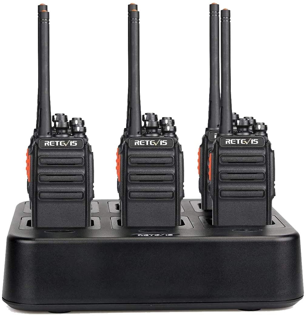 Retevis RT22 Walkie Talkies Rechargeable Hands Free Way Radios Two-Way Radio(6 Pack) with Way Multi Gang Charger - 1