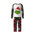 thumbnail image 2 of Conjuntos de pijamas navideños familiares a juego Grinch 2024, pijama de Grinch con parte superior y pantalones de pijama a cuadros, pijama de Grinch para niños y adultos para la familia, 6 Años, 2 of 4
