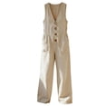 thumbnail image 4 of Enjoytime Womens Romper Summer Casual V-Neck Button Down Wide Leg Jumpsuits Beach Vacation Trendy Plus Size Clothes 2026, 4 of 4