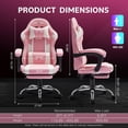 thumbnail image 2 of JONPONY Big and Tall Gaming Chair, Ergonomic Gamer Chair with Footrest & Lumbar Support, PU Leather High Back Game Chair, Comfortable for 8 Hours Long Sitting, Computer Game Chair, Pink white, 2 of 8