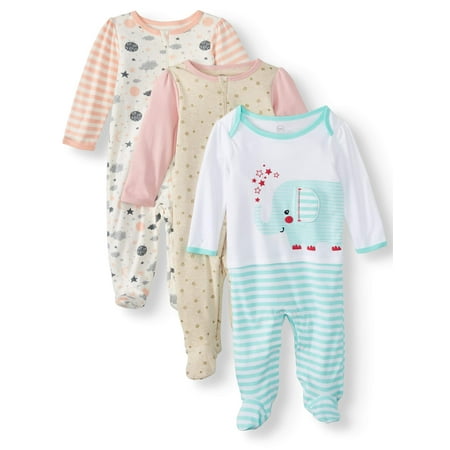 Sleep N Play Pajamas, 3pk (Baby Girls) (Best Baby Sleep Tracker App)