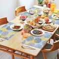 thumbnail image 2 of Blue and Yellow Floral Pattern Summer Placemats Table Placemats Set Of 4-Linen Kitchen Washable Placemats Table Mats 11.8"x17.7"Non-Slip Heat Resistant, 2 of 6