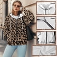 thumbnail image 3 of Yuyamidu Womens Oversized Sweatshirt Leopard Print Hoodie Women Heavyweight Zip-Up Hoodie Jacket Casual Long Sleeve Comfy Casual Active Hoodies Sweatshirt with Pockets S, 3 of 8