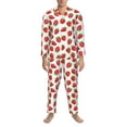 thumbnail image 3 of Naloa Strawberries Men’s Pajamas Set - Long Sleeve Button Down Sleep Shirt and Pajama Bottoms Sleepwear Set-X-Large, 3 of 7