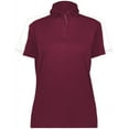 thumbnail image 4 of Augusta Sportswear B98134537 Womens Two-Tone Vital Polo T-Shirt, Maroon & White - 2XL, 4 of 5