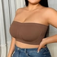thumbnail image 2 of Full Bust Strapless Bra for Women, Seamless Push Up Comfort Support with Non- Grip Band, Plus Size Bandeau, 2 of 5