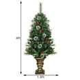thumbnail image 2 of Costway Set of 2 Snowy Entrance Tree 4ft with Pine Cones Red Berries & Glitter Branches, 2 of 10