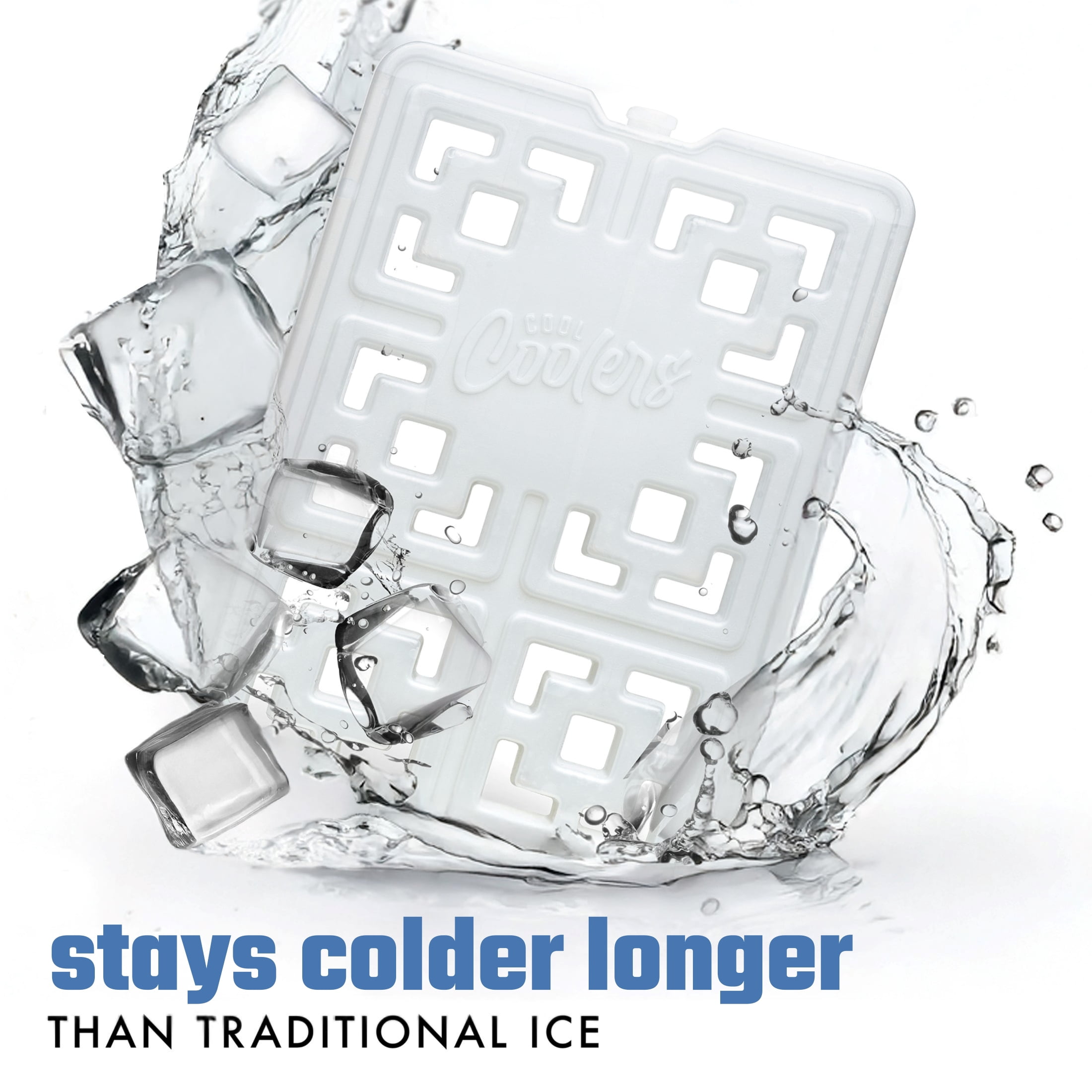 (2 pack) Cool Coolers by Fit + Fresh Slim XL Fashion Ice Packs, Reusable, 2-Pack, White