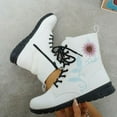thumbnail image 4 of Wavsuf Hiking Boots for Women Round Toe Short Ankle-High Printed Lace Up White Shoes Size 38, 4 of 6