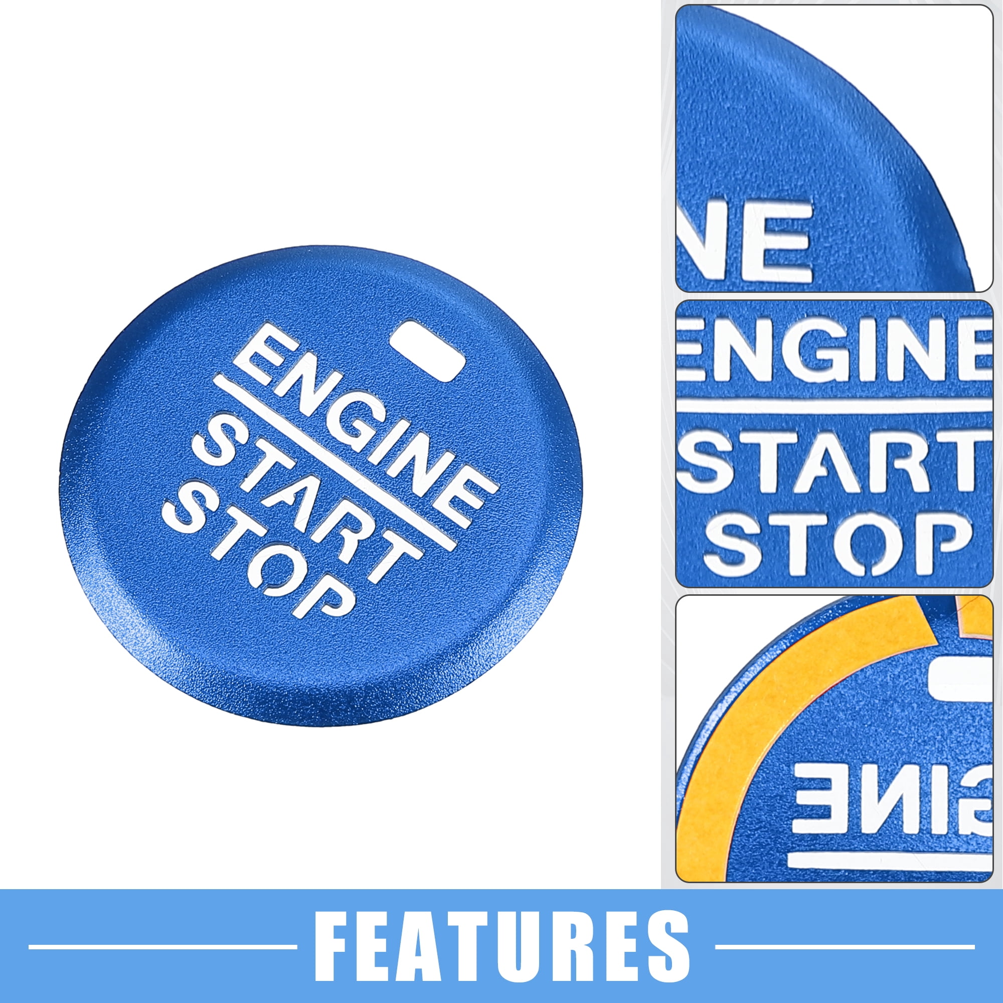 Unique Bargains Engine Start Stop Ignition Cover for Ford for Mustang 2015-2021 Blue
