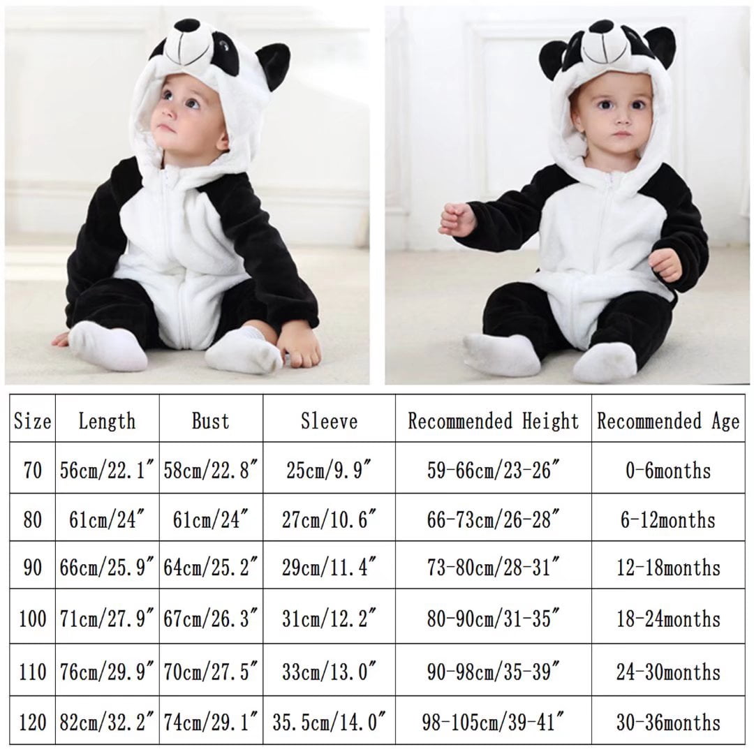 Baby Panda Costumes Unisex Toddler Onesie Halloween Dress Up Romper,  3-6 Months