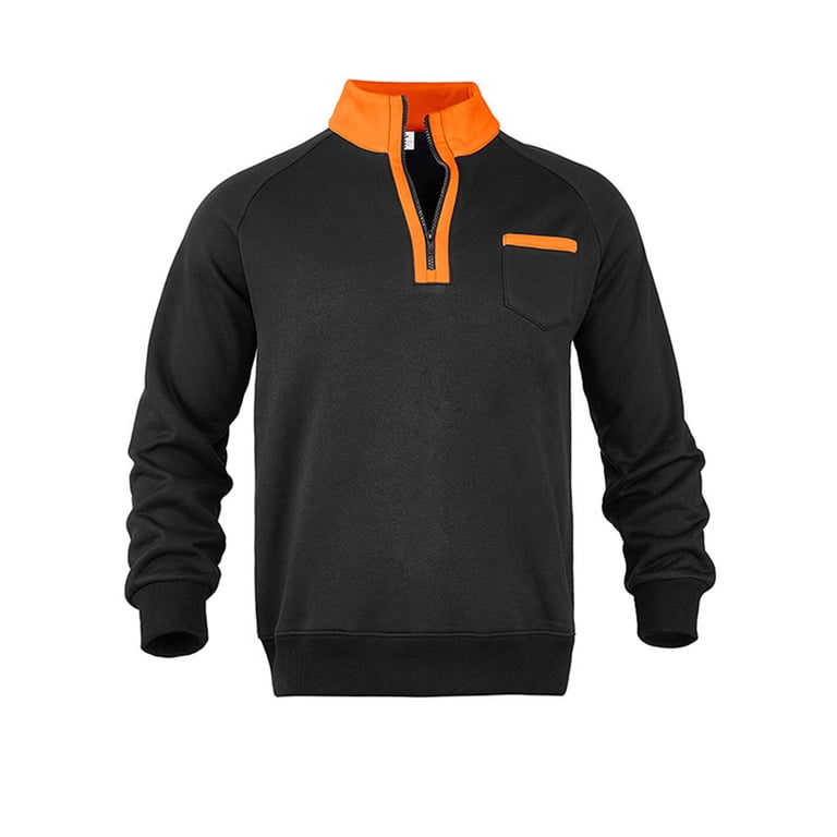 LNWUY Mens Quarter Zip Pullover Shirts Long Sleeve Mock Neck