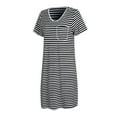 thumbnail image 2 of Richie House Women's Nightgown Striped Tee Short Sleeve Sleep Nightshirt Pajama Dress S-2XL RHW4041, 2 of 5