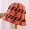 thumbnail image 2 of CoCopeaunts Women's Bucket Hat Autumn Winter Fisherman Hat Fashion Plaid Version Versatile Woolen Bucket Cap Warm Ear Protection, 2 of 8