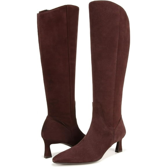 Naturalizer Women's Deesha Knee High Boot Mahogany Brown Suede Wide Calf 8.5M