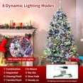 thumbnail image 6 of HOBLOC Pre-Lit Artificial Christmas Tree, 6.5 Ft Snow Flocked Xmas Tree with 500 Colorful Led Lights, 928 Branch Tips, Metal Stand Holiday Prelit Christmas Tree for Home, Party Decoration, 6 of 6