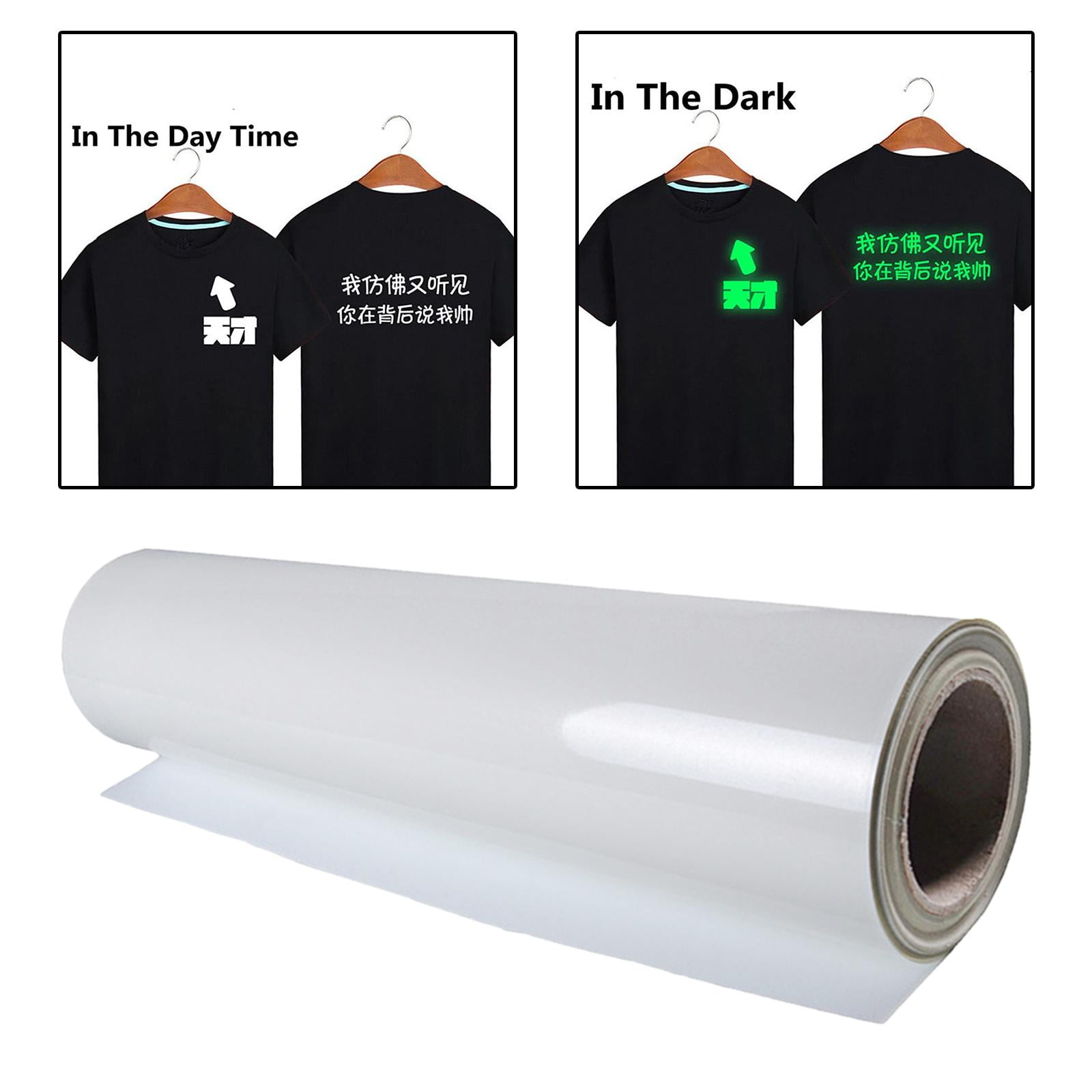 Milageto 4x Luminous Heat Transfer Roll, Heat Transfer HTV , for DIY Gifts, , Hat, Clothing, DIY Craft Birthdays Gifts