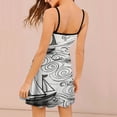 thumbnail image 2 of Ocean Waves Sailboats Pattern Slip Dress Dress Summer Elegant Women's Dress Women's Clothing, 2 of 6
